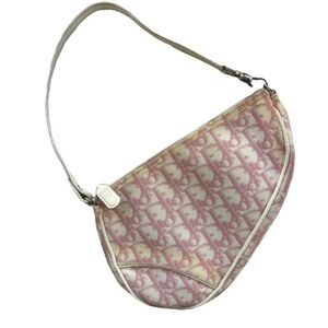 Dior Pink Saddle Shoulder Bag with Iconic Design